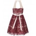 Rare Editions Burgundy Sleeveless Lace Dress 